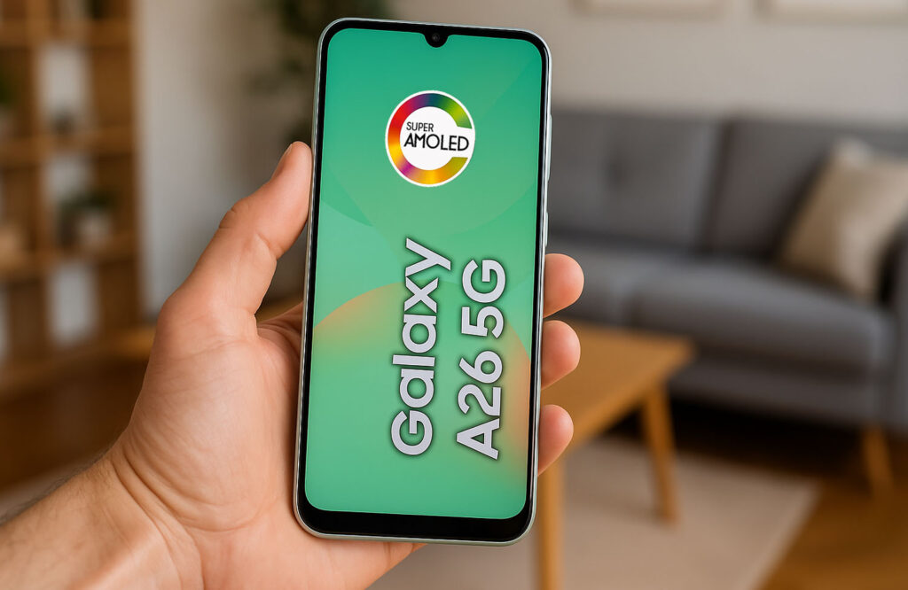 Mão segurando Samsung Galaxy A26 5G