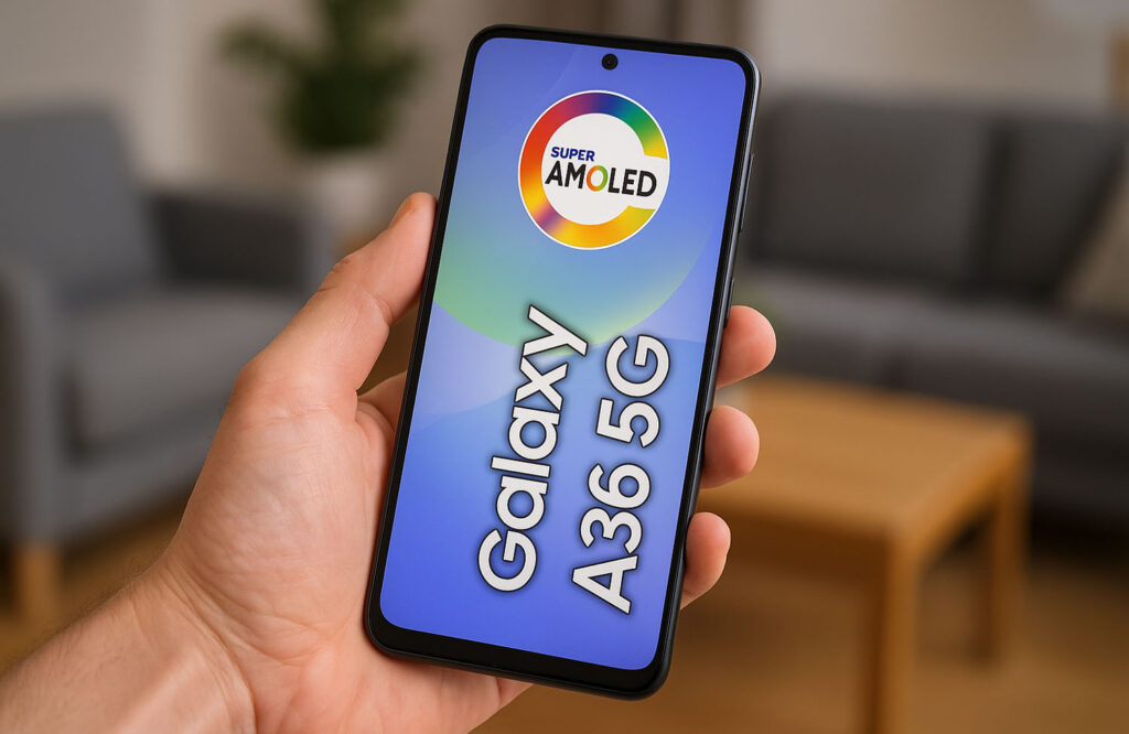 Mão segurando Samsung Galaxy A36 5G