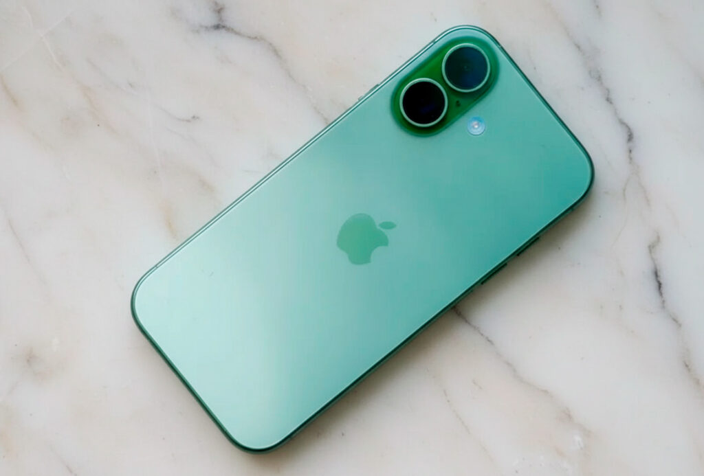 O design elegante do iPhone 17, disponível na nova cor Sage