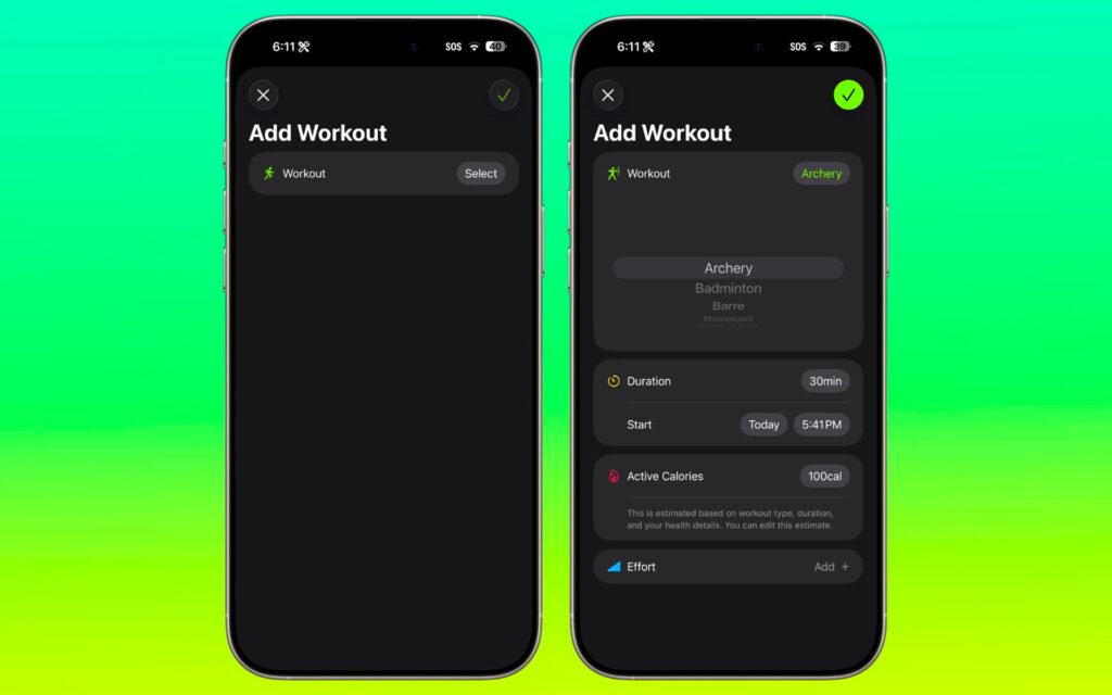 Crie seus próprios treinos no iOS 26.1 Beta 2