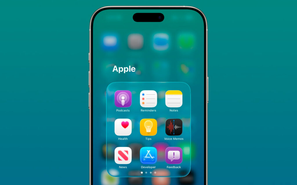 Nomes das pastas da Tela de Início agora aparecem alinhados à esquerda no iOS 26.1 Beta 2
