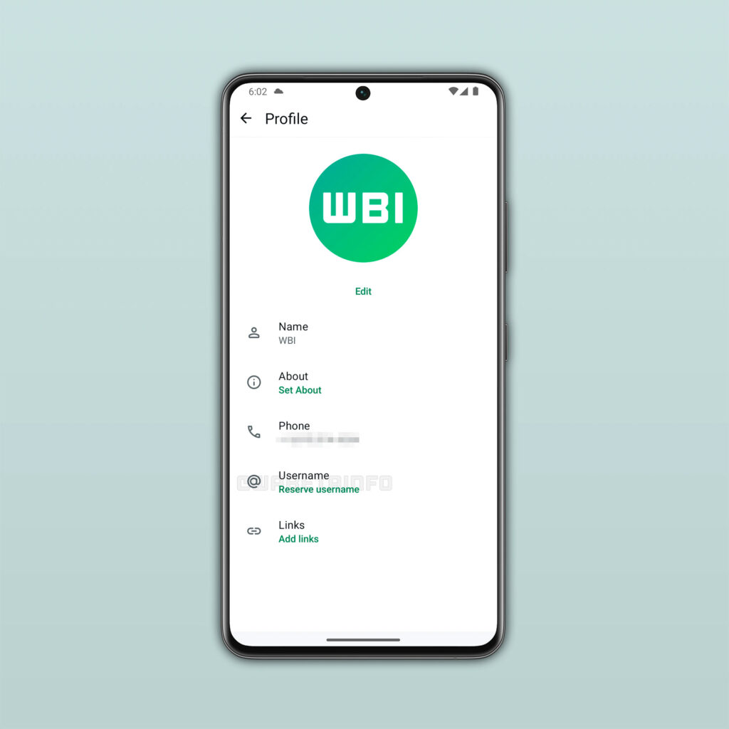 Opção de reservar nome de usuário no WhatsApp Beta Versão 2.25.28.12
