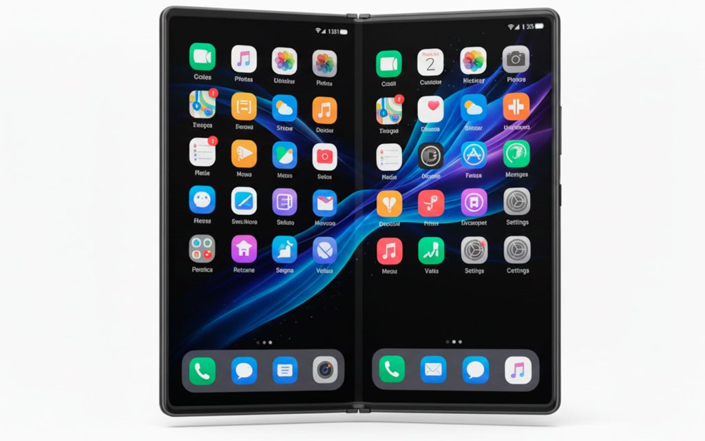 Arte conceitual de um iPhone dobrável