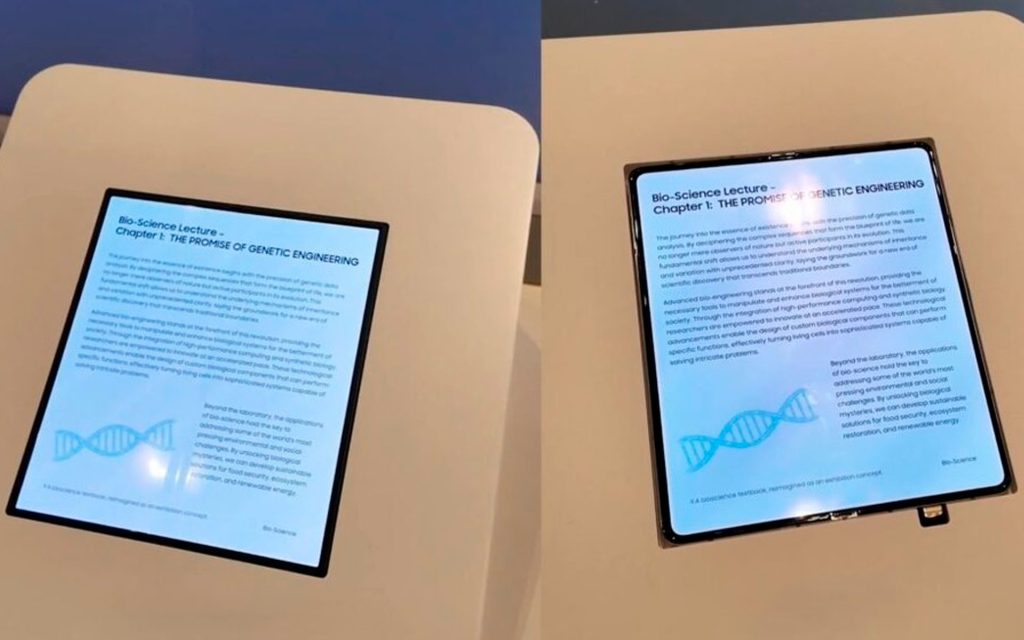 A nova tela da Samsung Display promete fim do vinco