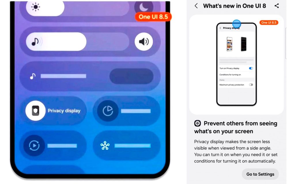 Função de privacidade de tela no One UI 8