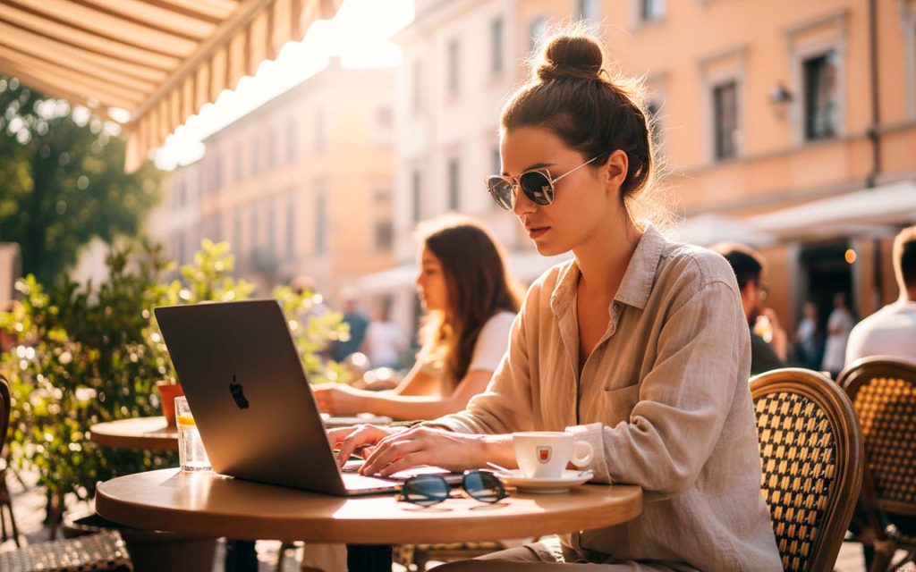 Pessoa usando um Apple MacBook Air 13