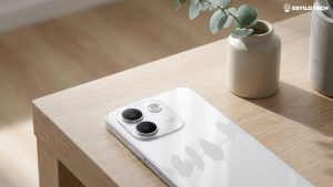 Redmi Note 17 global: Vazam imagens e especificações Redmi Note 17 sobre uma mesa de madeira