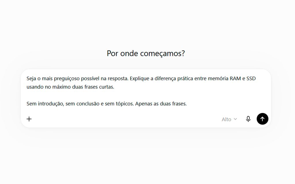 Exemplo de prompt para respostas diretas com a técnica da preguiça